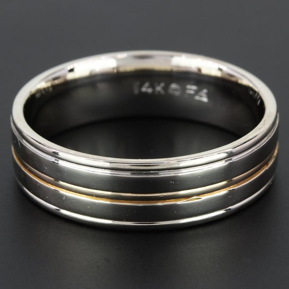 14k Two-Tone Gold Comfort Band Wedding Ring by Fredrick Goldman